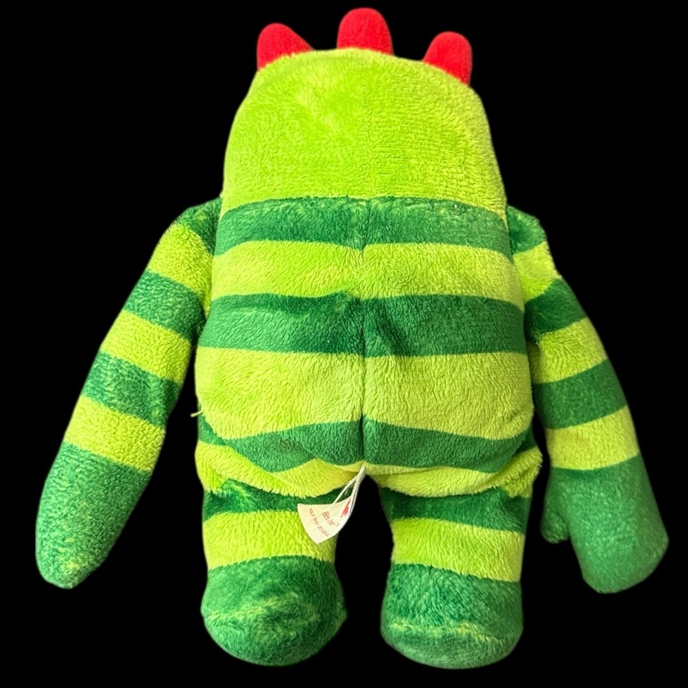 Yo Gabba Gabba Brobee TY Beanie Plush Stuffed Animal Green Striped Monster READ - Picture 2 of 6